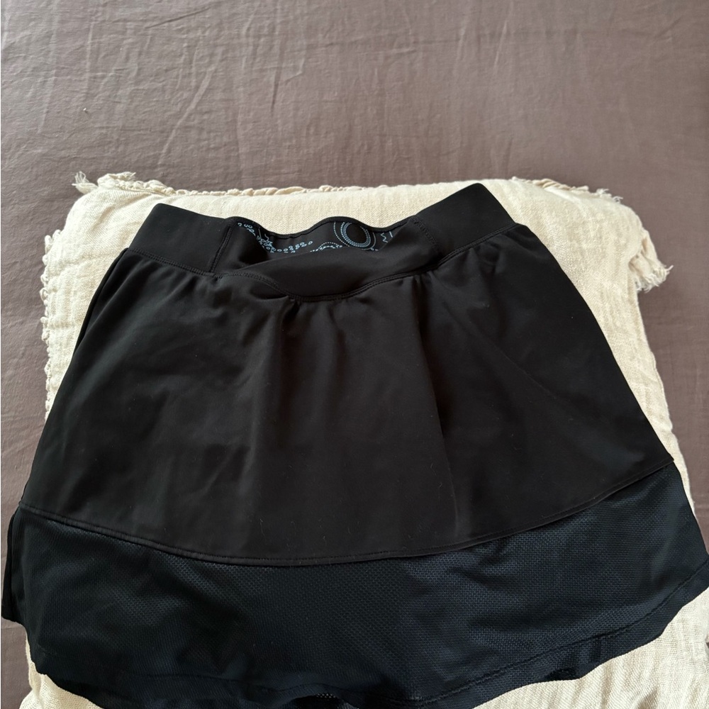 Black Ruffled Skater Mini Skirt for Casual Wear